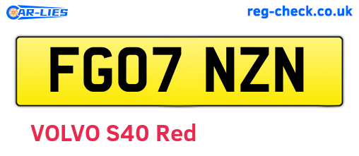 FG07NZN are the vehicle registration plates.