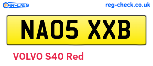 NA05XXB are the vehicle registration plates.