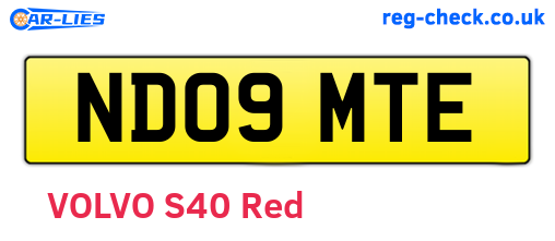 ND09MTE are the vehicle registration plates.