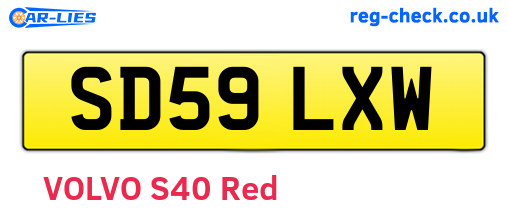 SD59LXW are the vehicle registration plates.