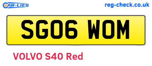 SG06WOM are the vehicle registration plates.