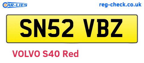 SN52VBZ are the vehicle registration plates.
