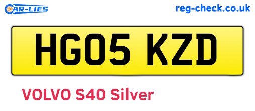 HG05KZD are the vehicle registration plates.