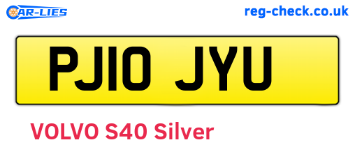PJ10JYU are the vehicle registration plates.