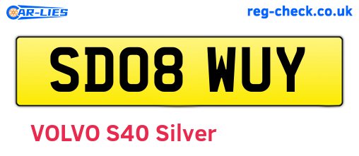 SD08WUY are the vehicle registration plates.