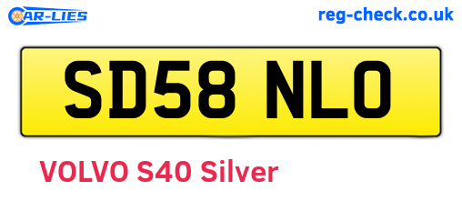 SD58NLO are the vehicle registration plates.