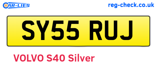 SY55RUJ are the vehicle registration plates.