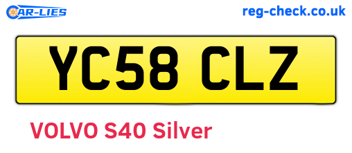 YC58CLZ are the vehicle registration plates.