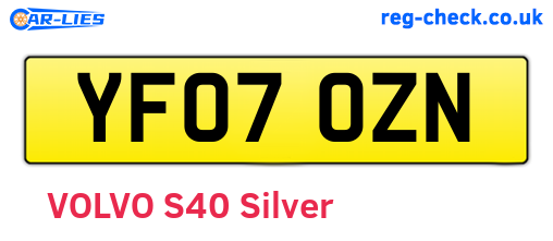 YF07OZN are the vehicle registration plates.