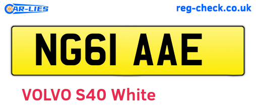 NG61AAE are the vehicle registration plates.