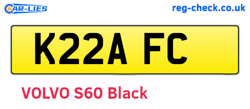 K22AFC are the vehicle registration plates.