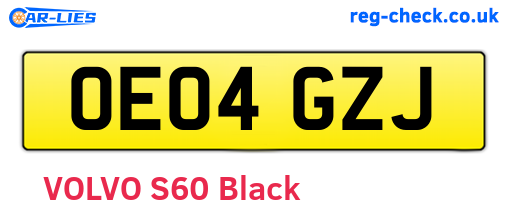 OE04GZJ are the vehicle registration plates.
