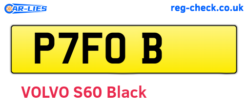 P7FOB are the vehicle registration plates.