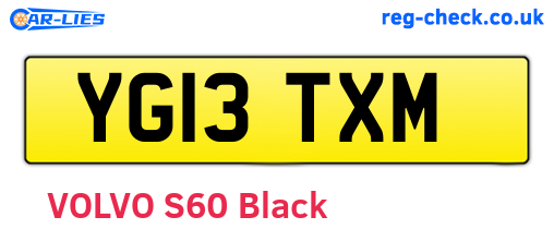 YG13TXM are the vehicle registration plates.
