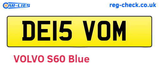 DE15VOM are the vehicle registration plates.