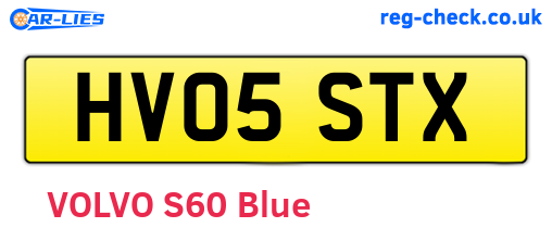 HV05STX are the vehicle registration plates.