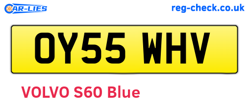 OY55WHV are the vehicle registration plates.