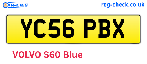 YC56PBX are the vehicle registration plates.