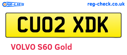 CU02XDK are the vehicle registration plates.