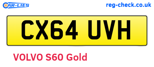 CX64UVH are the vehicle registration plates.