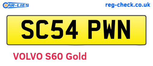SC54PWN are the vehicle registration plates.
