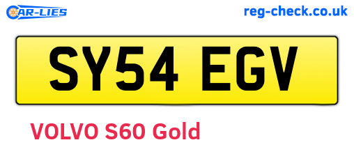 SY54EGV are the vehicle registration plates.