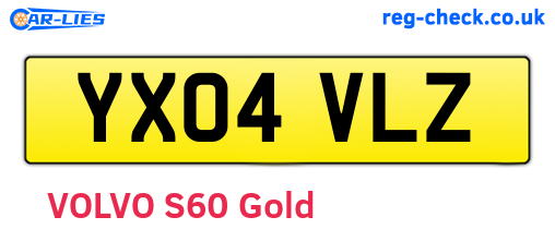 YX04VLZ are the vehicle registration plates.