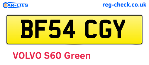 BF54CGY are the vehicle registration plates.