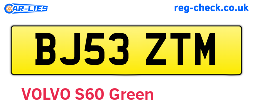 BJ53ZTM are the vehicle registration plates.