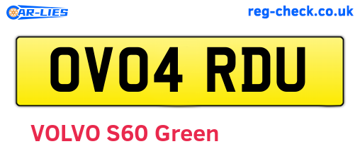 OV04RDU are the vehicle registration plates.