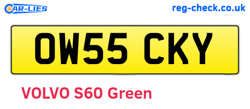 OW55CKY are the vehicle registration plates.