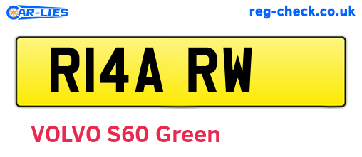 R14ARW are the vehicle registration plates.