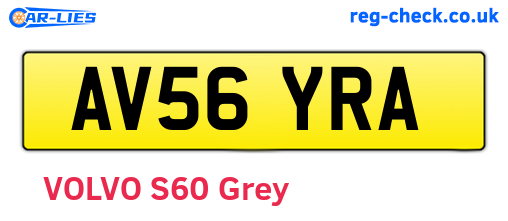 AV56YRA are the vehicle registration plates.