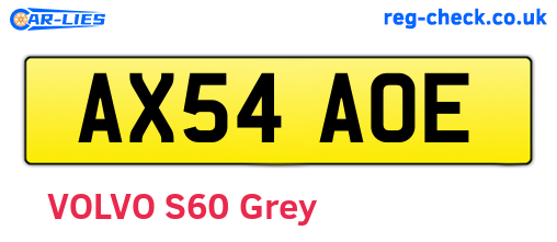 AX54AOE are the vehicle registration plates.