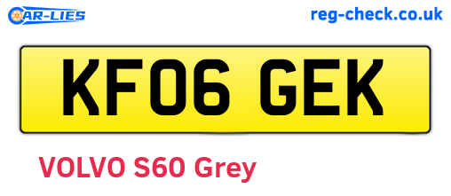 KF06GEK are the vehicle registration plates.