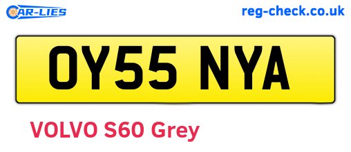 OY55NYA are the vehicle registration plates.