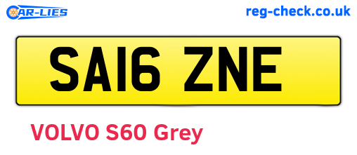 SA16ZNE are the vehicle registration plates.
