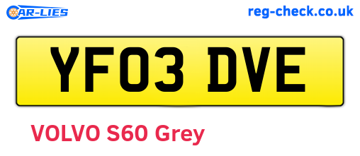 YF03DVE are the vehicle registration plates.