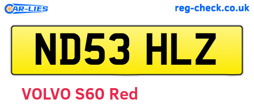ND53HLZ are the vehicle registration plates.