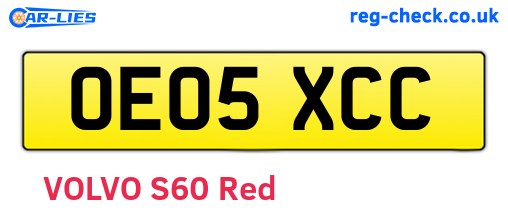 OE05XCC are the vehicle registration plates.