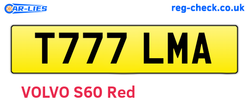 T777LMA are the vehicle registration plates.