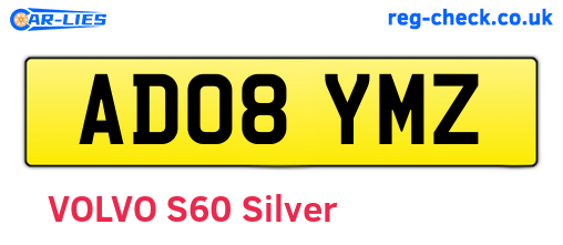 AD08YMZ are the vehicle registration plates.