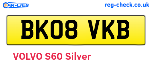 BK08VKB are the vehicle registration plates.
