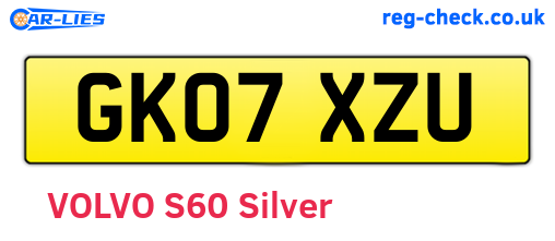 GK07XZU are the vehicle registration plates.