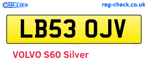 LB53OJV are the vehicle registration plates.