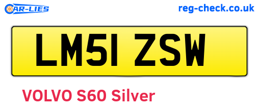 LM51ZSW are the vehicle registration plates.