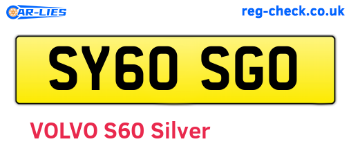 SY60SGO are the vehicle registration plates.