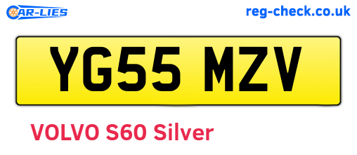 YG55MZV are the vehicle registration plates.