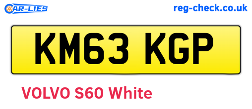 KM63KGP are the vehicle registration plates.