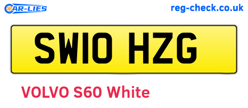 SW10HZG are the vehicle registration plates.